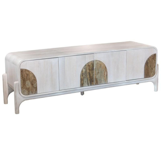 Mueble tv natural y piedra