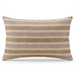 Cojin blanco, beige y naranja