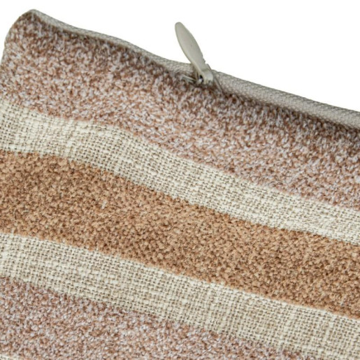 Cojin blanco, beige y naranja