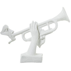 Figura trompetista blanco arena