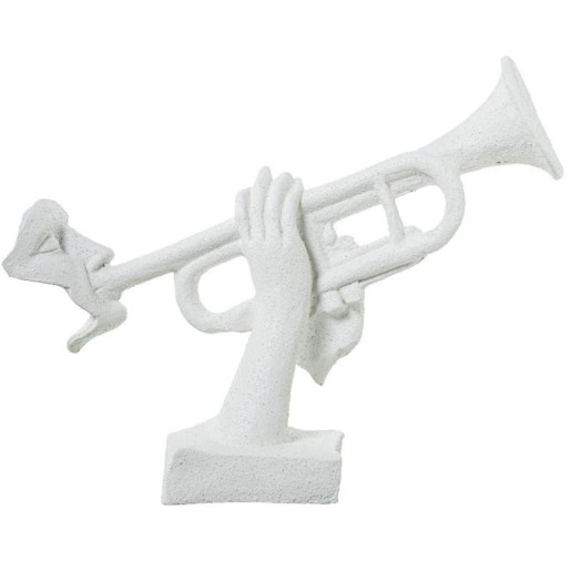 Figura trompetista blanco arena