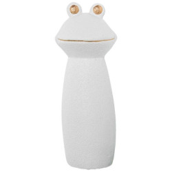 Figura rana blanco dorado arena
