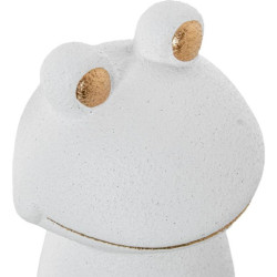 Figura rana blanco dorado arena