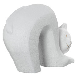 Figura gato blanco dorado arena