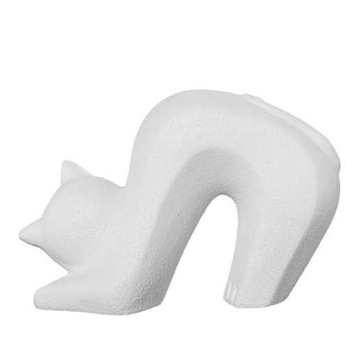Figura gato blanco dorado arena
