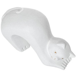 Figura gato blanco dorado arena