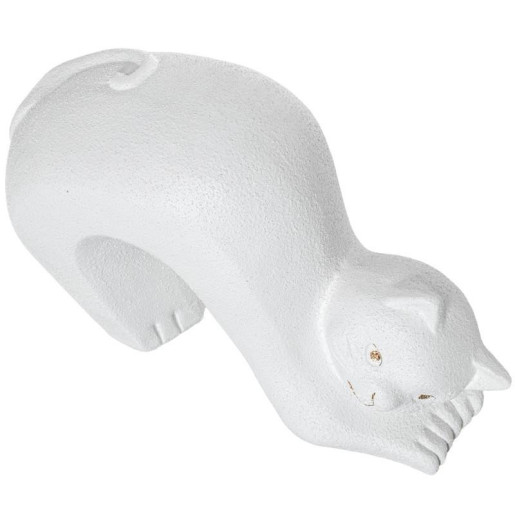 Figura gato blanco dorado arena