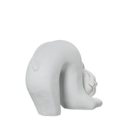 Figura gato blanco dorado arena