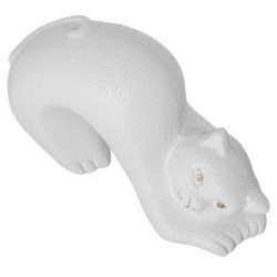 Figura gato blanco dorado arena