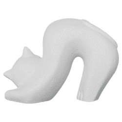 Figura gato blanco dorado arena