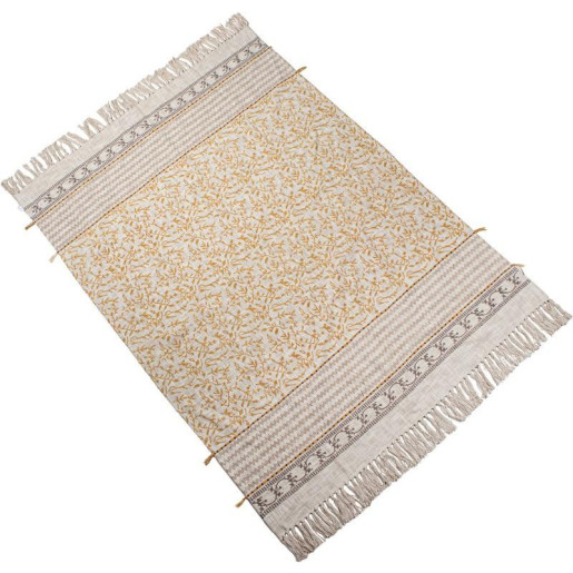 Manta beige y gris
