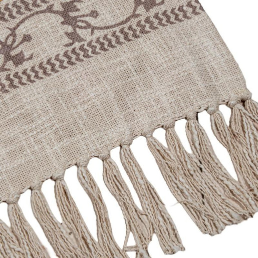 Manta beige y gris