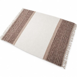 Manta blanco, beige y granate