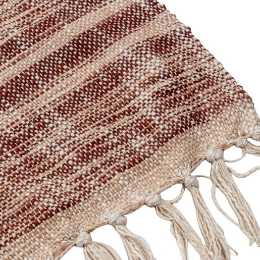 Manta blanco, beige y granate