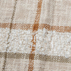 Manta blanco, beige y granate