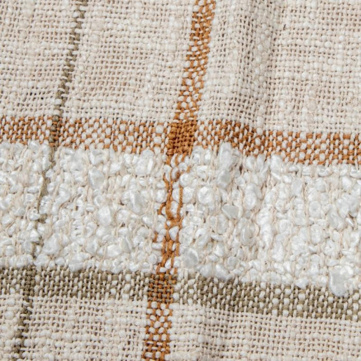 Manta blanco, beige y granate