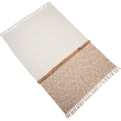 Manta blanco y beige