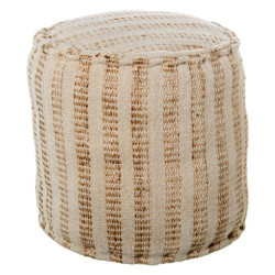 Puf blanco y beige