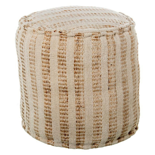 Puf blanco y beige