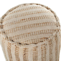 Puf blanco y beige