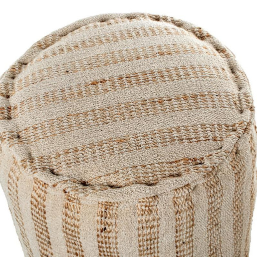 Puf blanco y beige