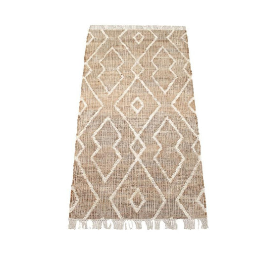 Alfombra beige y marrones