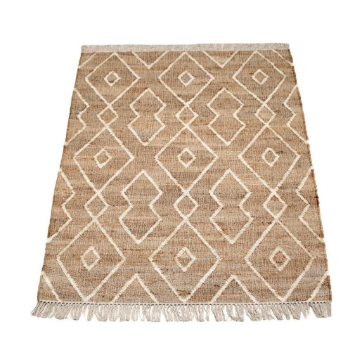 Alfombra beige y marrones