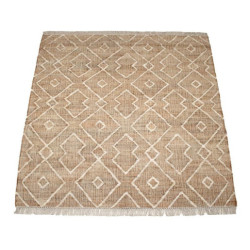 Alfombra beige y marrones