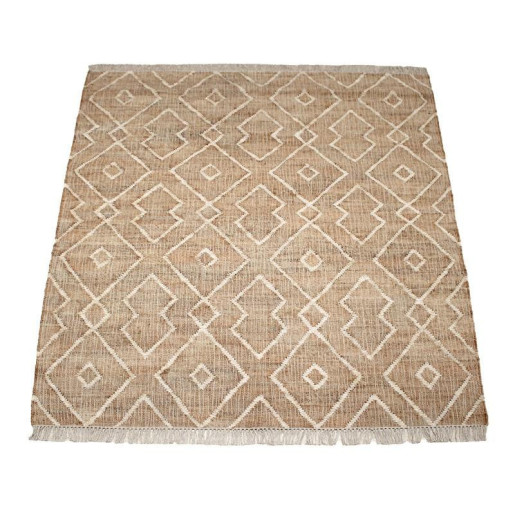 Alfombra beige y marrones