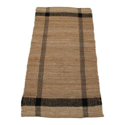 Alfombra beige y negro