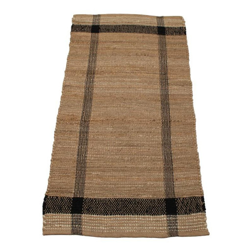 Alfombra beige y negro