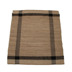 Alfombra beige y negro