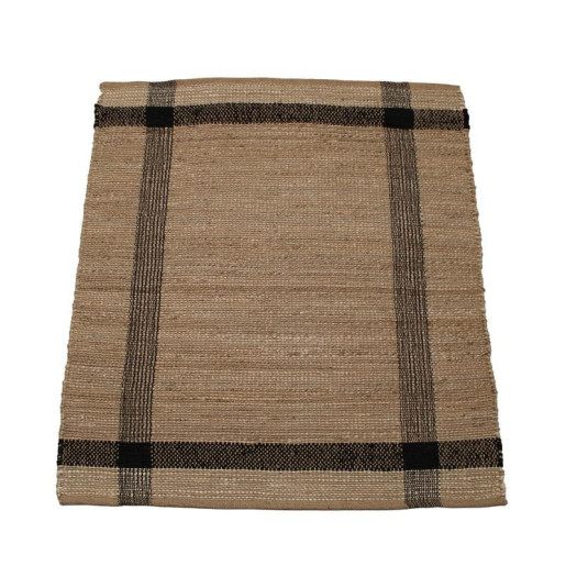 Alfombra beige y negro