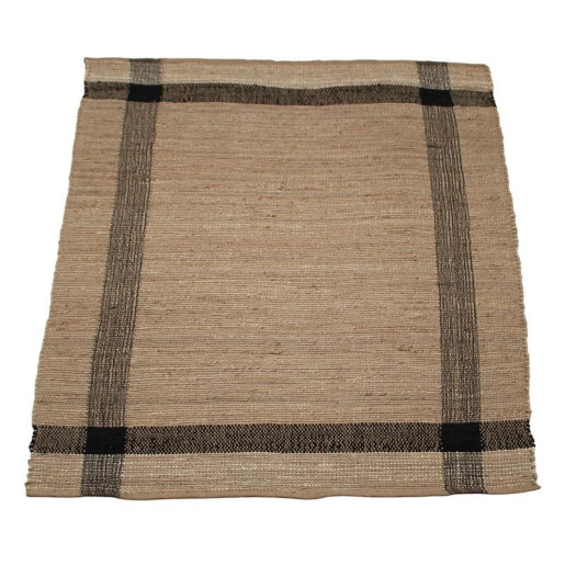 Alfombra beige y negro