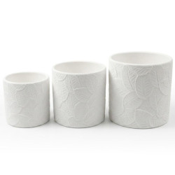 Set 3 maceteros blanco