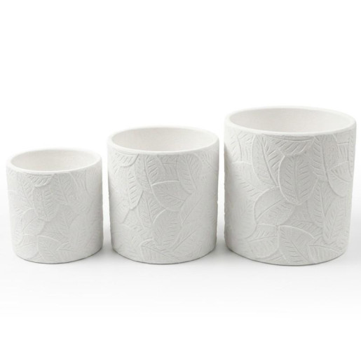 Set 3 maceteros blanco