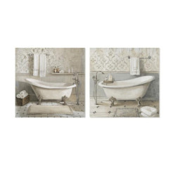 Set 2 cuadros lienzo blanco, beige y gris