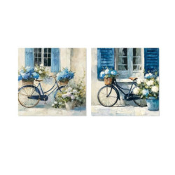 Set 2 cuadros lienzo blanco, azul y beige