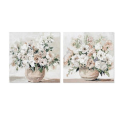 Set 2 cuadros lienzo blanco, beige y verde
