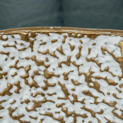 Espejo blanco y dorado