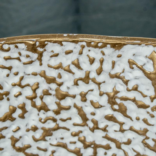 Espejo blanco y dorado