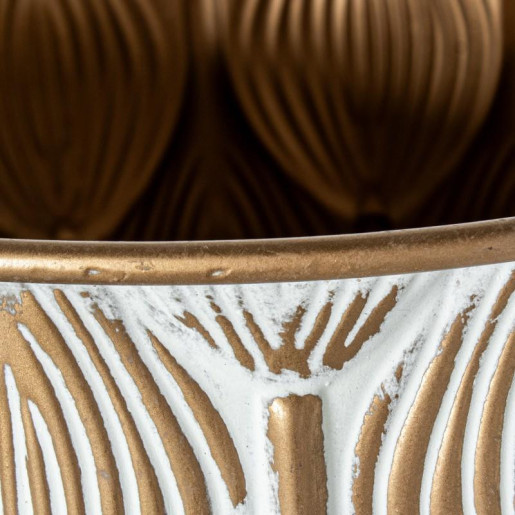 Set 4 maceteros blanco, dorado y negro
