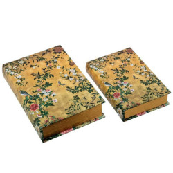 Set 2 cajas libro amarillo y verde