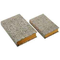 Set 2 cajas libro gris y verde