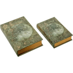 Set 2 cajas libro verde