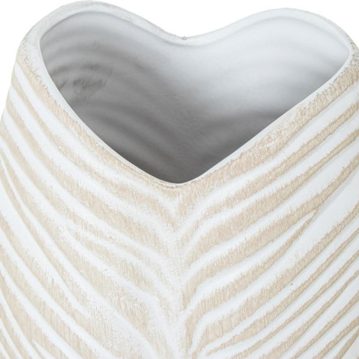 Jarron blanco y beige