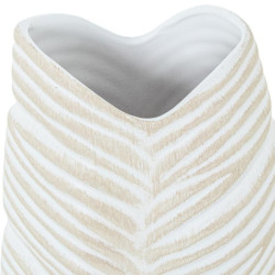 Jarron blanco y beige