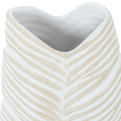 Jarron blanco y beige