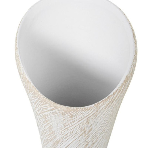 Jarron blanco y beige