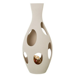 Lampara sobremesa beige rugoso